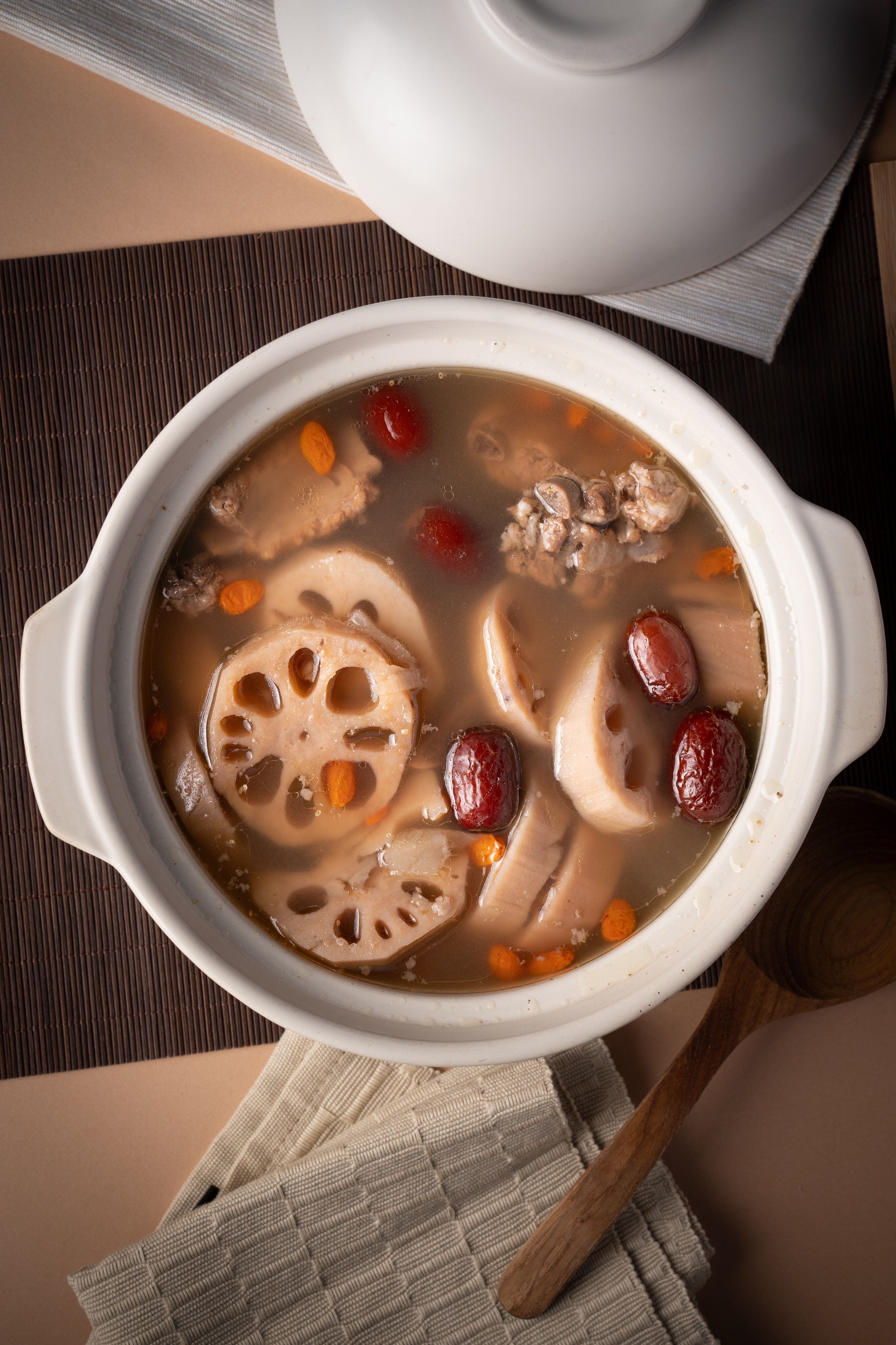 Lotus root soup with pork rib